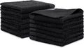 100% Cotton Washcloths Set 13” x 13” | Black Towels | Set of 12 Ultra Soft and by Weidemans