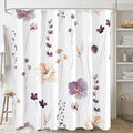 Gibelle Watercolor Floral Shower Curtain, Plum Beige Flower Shower Curtain by Gibelle