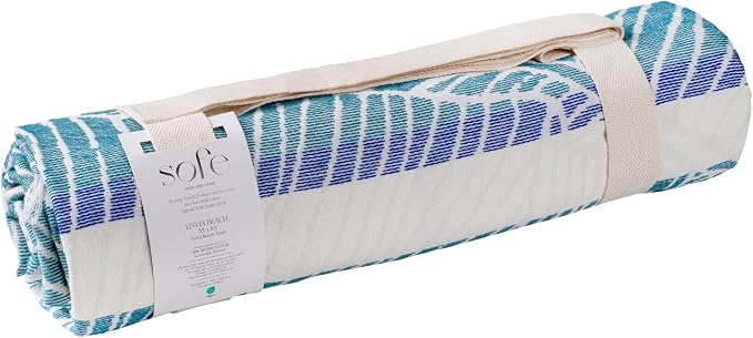 SOFE H&L | LINVIA Foutah Quick Dry Beach Towel Pack of 1 Leaves - Image 2