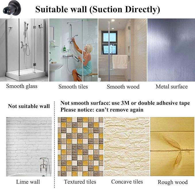 JiePai Vacuum Suction Cup Shower Head Holder, Adhesive Adjustable Suction - Image 7
