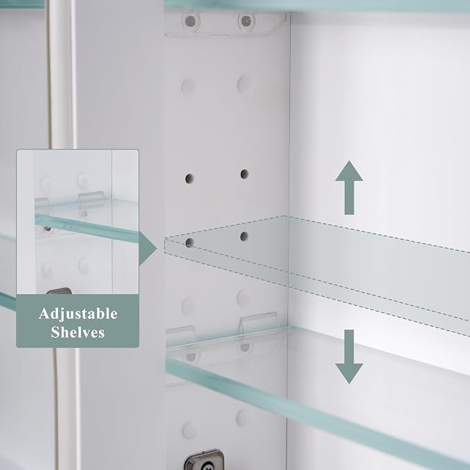WELLFOR40 x 32" Bathroom Medicine Cabinet - Image 9