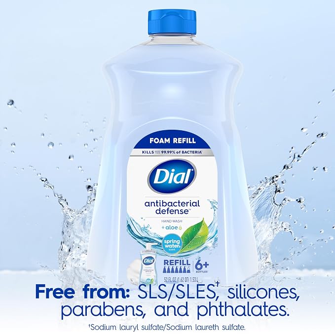 Dial Antibacterial Defense Foaming Hand Soap + Aloe, Spring Water Scent - Image 5