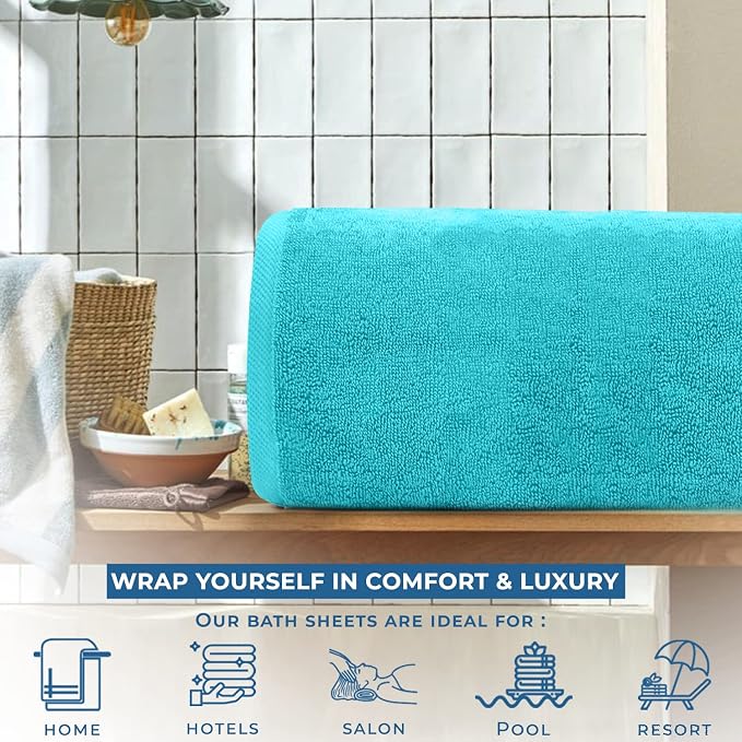 DAN RIVER Pack of 1 Bath Sheet 40x80 Inches, Jumbo Bath Sheets - Image 6
