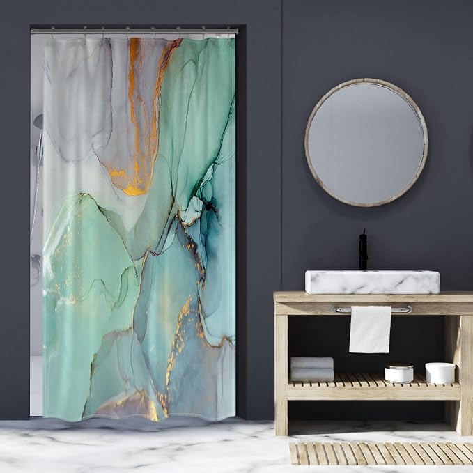 Gibelle Small Stall 36 x 72, Narrow Half Abstract Marble by Gibelle
