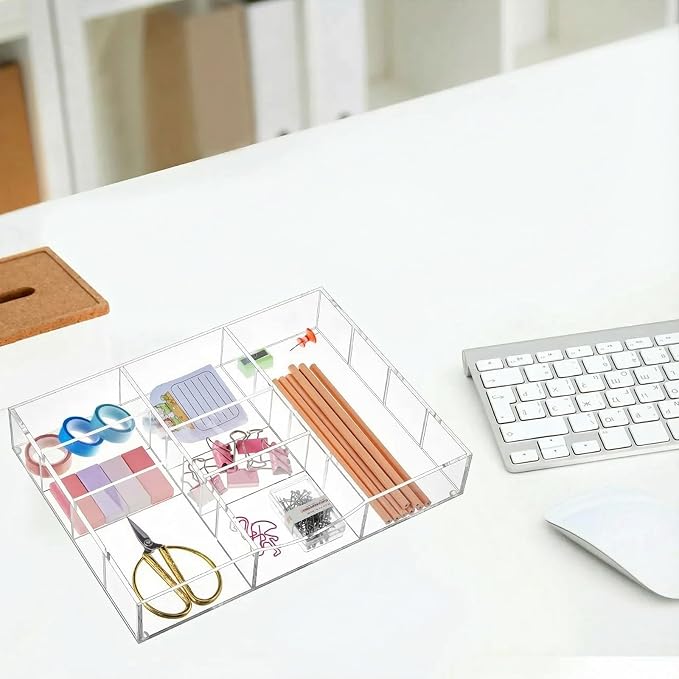 Acrylic Drawer Organizer Clear Desk Drawer Organizer Trays - Image 7