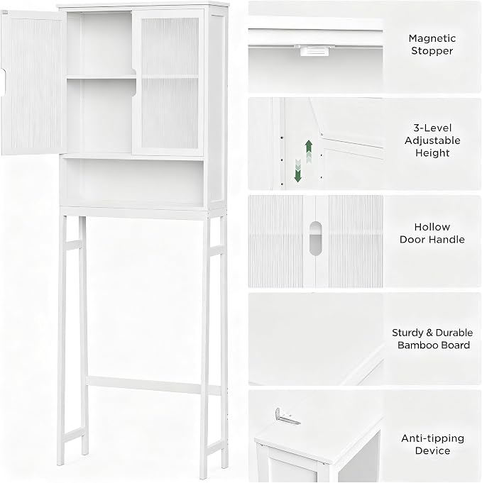 BAMBANG Over The Toilet Storage Cabinet, Bamboo Bathroom Over Toilet Storage - Image 4