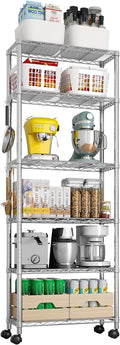 6 Tier Storage Racks Shelving, Heavy Steel Pantry Shelves, Adjustable Wire by Unknown