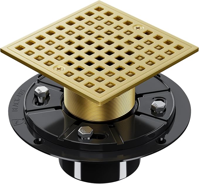 Brushed Gold Shower Drain 4-1/4 Inch by Uni-Green