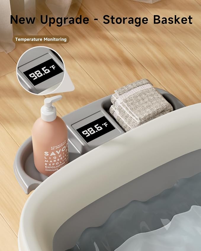 Collapsible Baby Bathtub, Large Infant Bath Tub - Image 2