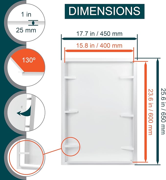 16" x 24" White Metal Access Panel. Service Shaft Door Panel. Plumbing - Image 2