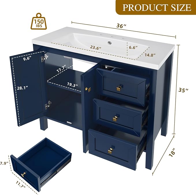 DWVO 36 Inch Bathroom Vanity - Image 2