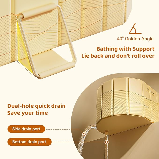 Portable Foldable Bathtub, Freestanding Bathtub No Installation, Bathroom SPA - Image 5