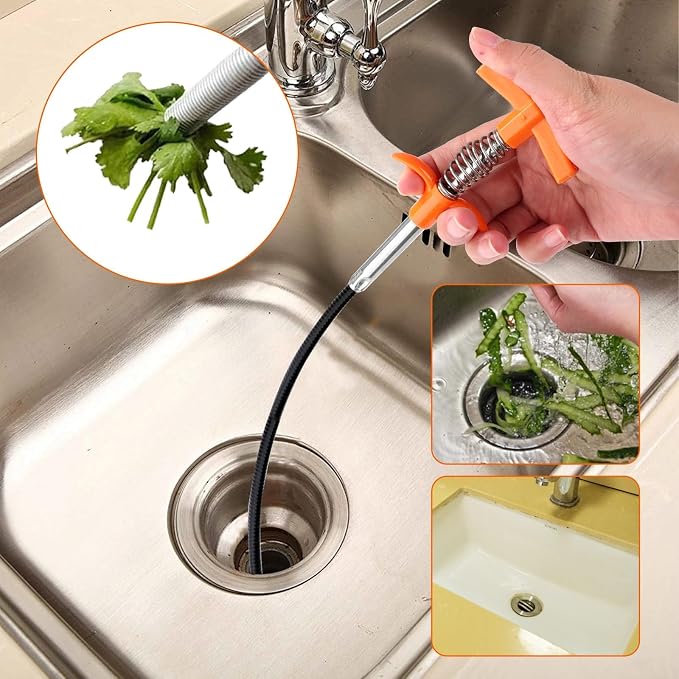 63 In Drain Snake Hair Drain Clog Remover Tool, Sink Drain Cleaner - Image 9