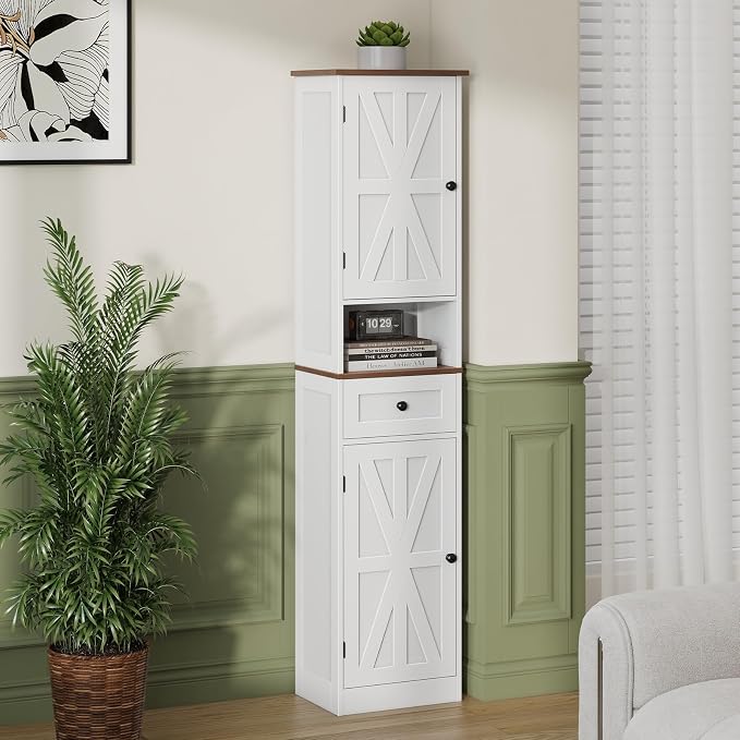 67" H Tall Bathroom Cabinet, Narrow Storage Cabinet - Image 3