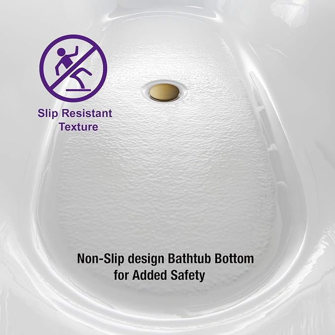 WOODBRIDGE 59" Freestanding White Acrylic Soaking Bathtub - Image 8