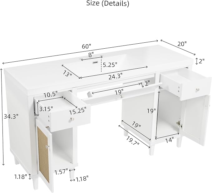 60 Inch Single Bathroom Vanity - Image 4