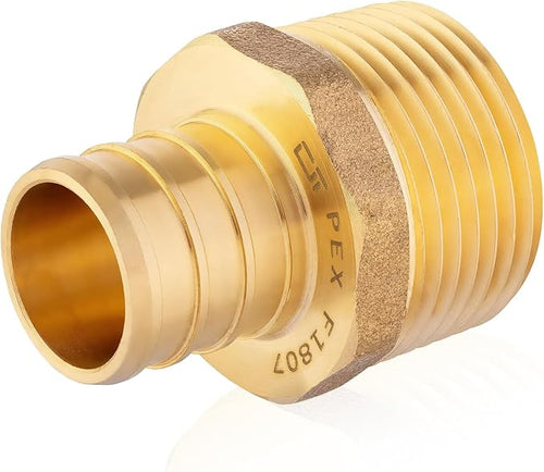 100-Pack HeSun PEX Fittings, Brass Crimp Male Adapter Fitting by HeSun