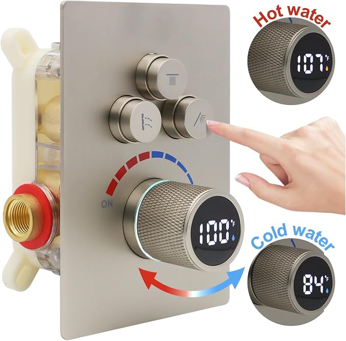 Digital Display Dual Head Shower system Rain Shower System Shower Wall Mount 10 - Image 2
