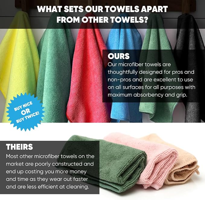 Microfiber Wholesale 16" x 16" All Purpose Towels - Image 2
