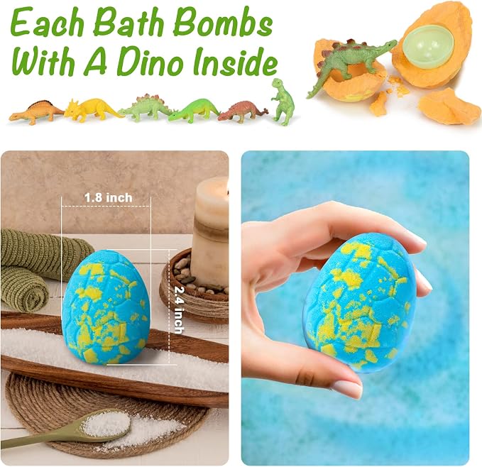 Dinosaur Bath Bombs Gift Set, 16 Pack Organic Bath Bomb - Image 4