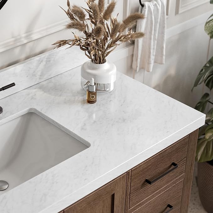 ARIEL Cambridge 37 Inch Single Rectangular Sink Bathroom Vanity - Image 3