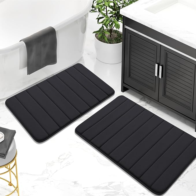 Buganda Memory Foam Bath Mat, Ultra Soft and Non-Slip Bathroom Rugs, Water - Image 8