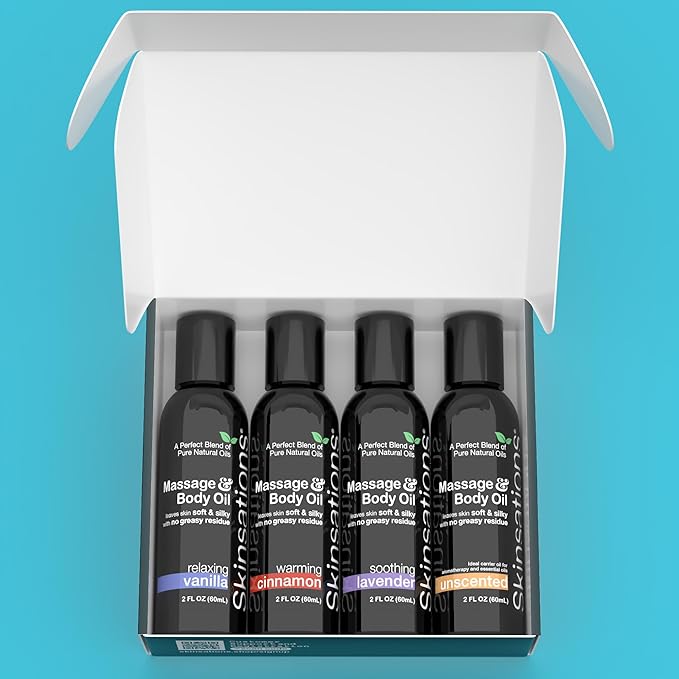 Skinsations - Massage Oil Kit Natural Scents of Vanilla, Lavender | Blend of - Image 2