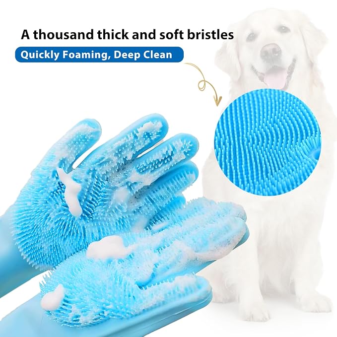 Dog Shampoo Brush, Dog Bath Brush, and Dog Washing Gloves | Essential Dog Bath - Image 2