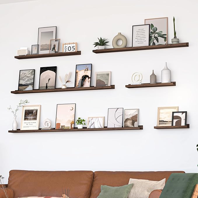 Heimlove Picture Ledge Shelf, Floating Shelves Set of 2, 36 Inches Picture Shelf - Image 2