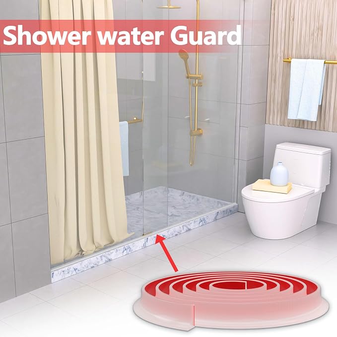 New Collapsible Shower Threshold Water Dam, Self Adhesive Silicone Waterproof - Image 7