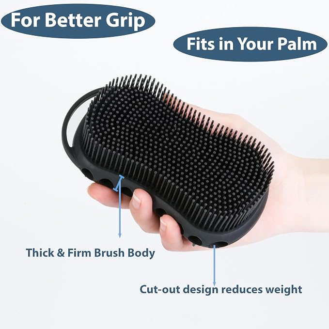 MtBoi 2PC Double-Sided Exfoliating Silicone Body Scrubber, 2-in-1 Bath Scrubber - Image 4