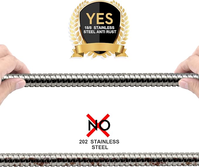 Shower Hose, 79 Inches Extra Long Stainless Steel Handheld Shower Head Hose - Image 5