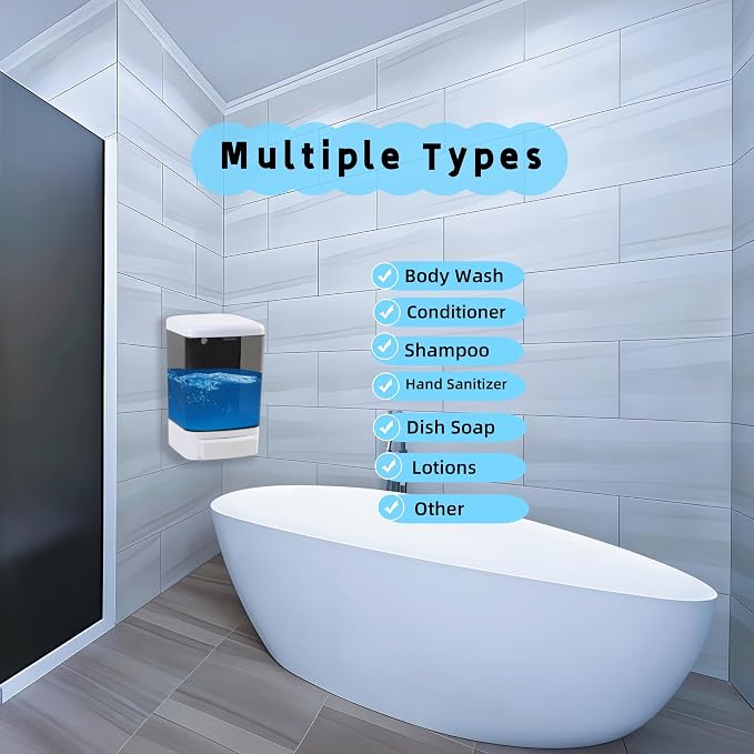 Manual Soap Dispenser Kitchen Bathroom Wall Mounted Hand Dispensers Commercial - Image 4