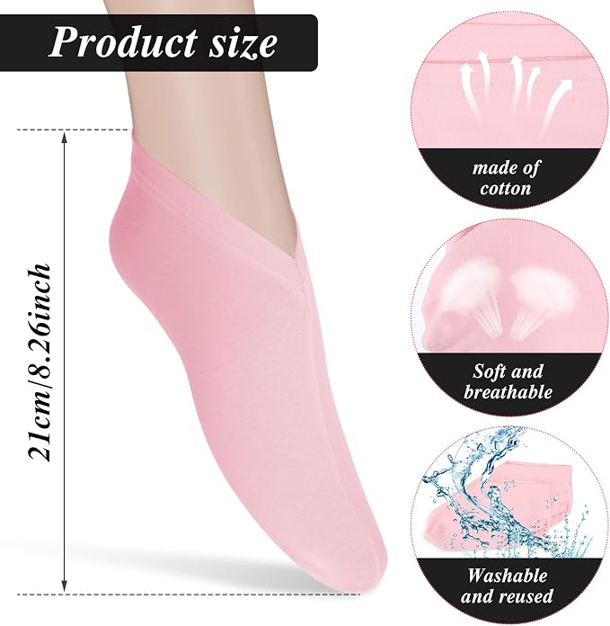 3 Pairs Foot Moisturiser Socks Overnight, Spa Cotton Socks - Image 2