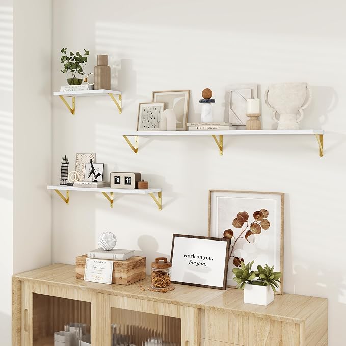 Deep Floating Shelves for Wall, 24W x 8D Wall Mounted Shelves Set of 2 - Image 6
