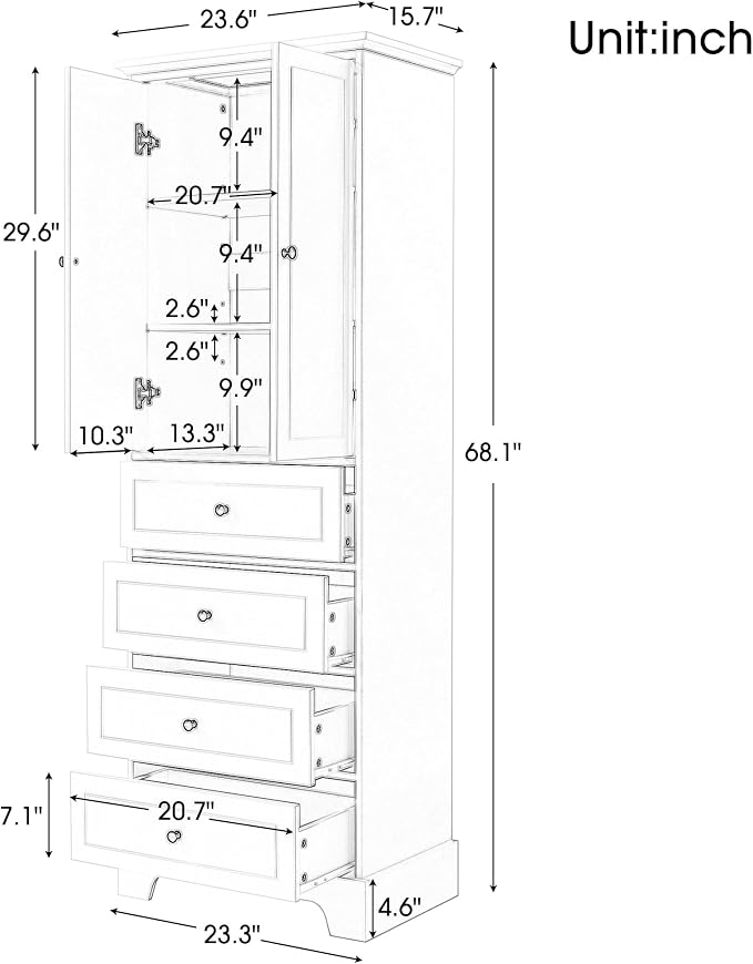 Tall Narrow Storage Cabinet - Image 2