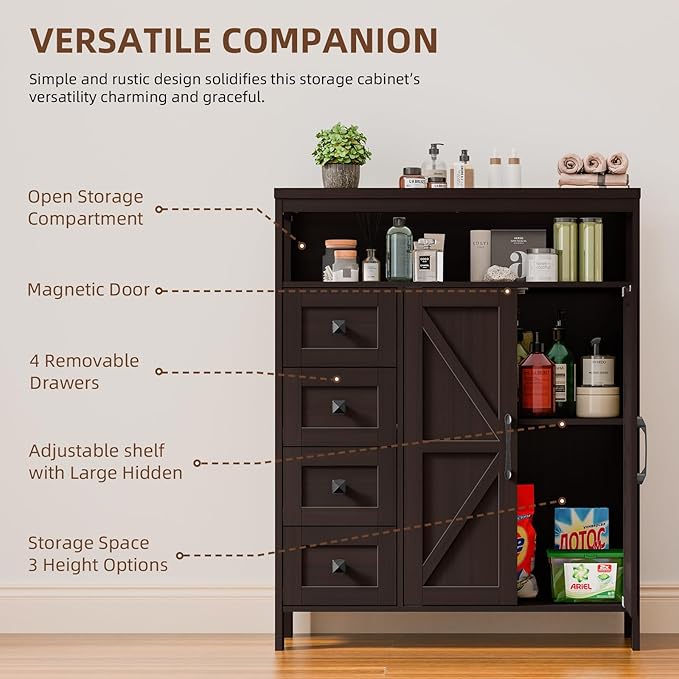Vabches Farmhouse Storage Cabinet - Image 3