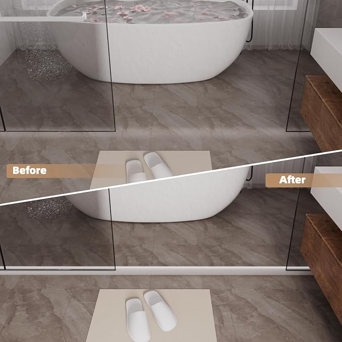 39” White Shower Threshold Water Dam Stopper - Image 7