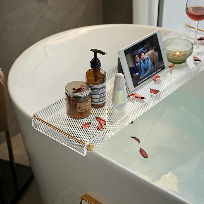Bathtub Caddy Tray for Luxury Bathroom Bath tub Table Caddy Tray Shelf for - Image 2