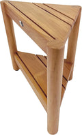 Asta Select Solid Teak Corner Shower Stool, Poratble Teak Wood by SPATEAK