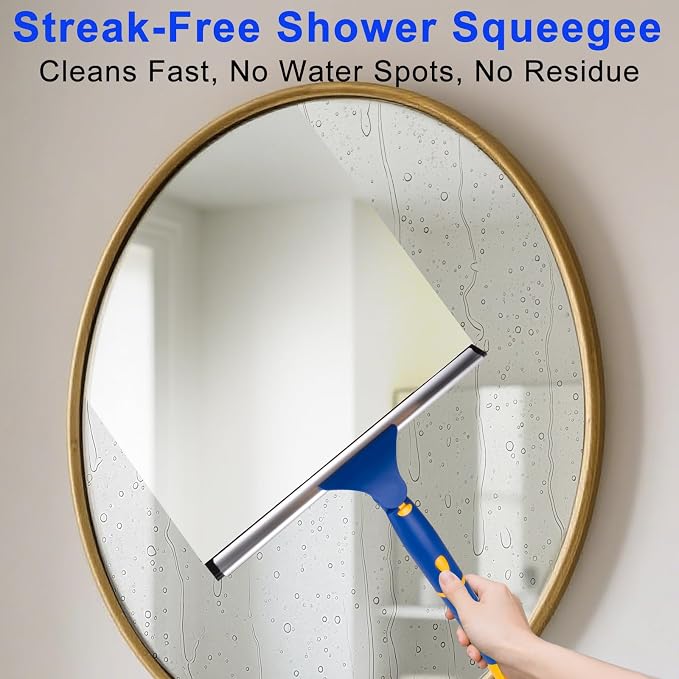 ITTAHO Swivel Shower Squeegee for Glass Doors, All-Purpose Anti-Slip Window - Image 5