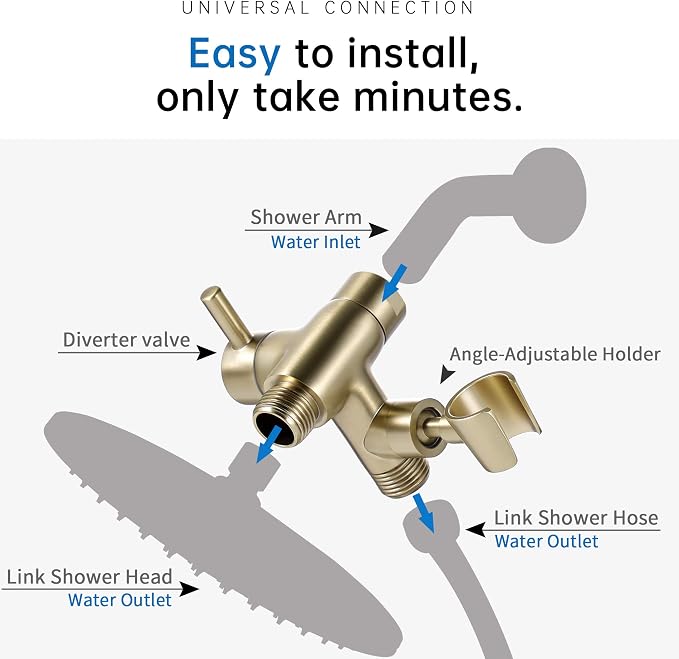 G-Promise Solid Metal Shower Arm Diverter - Image 3