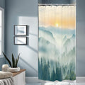 Riyidecor Small Stall Mountain Shower Curtain 36Wx72H Inch RV Narrow Green by Riyidecor