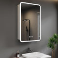 Medicine Cabinet with LED Lights and Mirror, 16 x 24 Inch Surface or Recessed by HBEZON