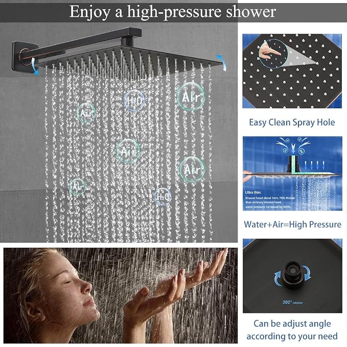 Shower Faucet Set Oil Rubbed Bronze Shower System, Knob Switch Diverter Shower - Image 4