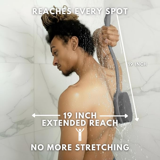 Silver Infused Long Handle Back Scrubber - Image 4