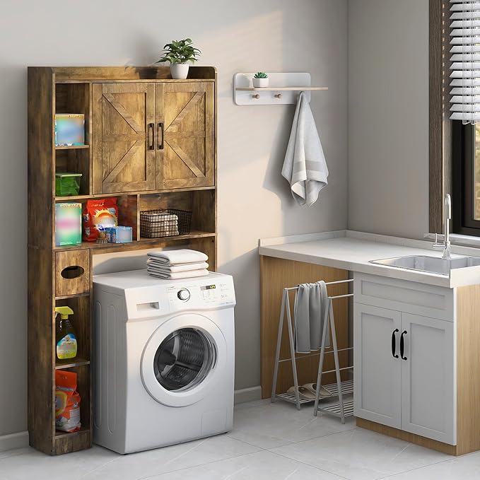 Vabches Over The Toilet Storage Cabinet, Farmhouse Storage Cabinet Over Toilet - Image 7