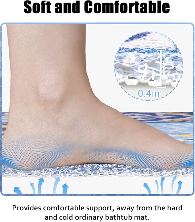 Shower Mat Bathtub Mat Non-Slip, 24x32 Inch, Soft Comfort Bath Mat - Image 4