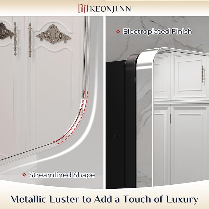 Keonjinn 24 x 32 Inch Chrome Recessed Medicine Cabinets, Bathroom Mirrored - Image 5