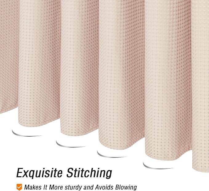 Gibelle Small Stall Shower Curtain 36 x 72, Narrow Half Waffle Weave Textured - Image 5